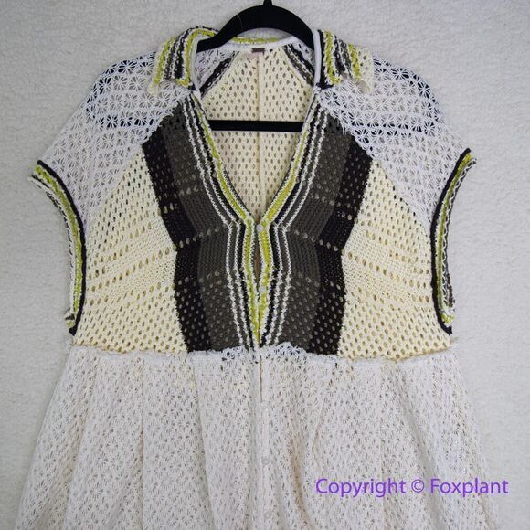 New! Free People Small Kelly Crochet Maxi Top Dress Swim Suit Cover Up, size XS - Picture 3 of 16